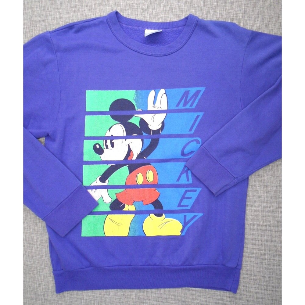 Vintage Mickey Mouse Sweater Crew Neck allison Medium Purple Sweatshirt
